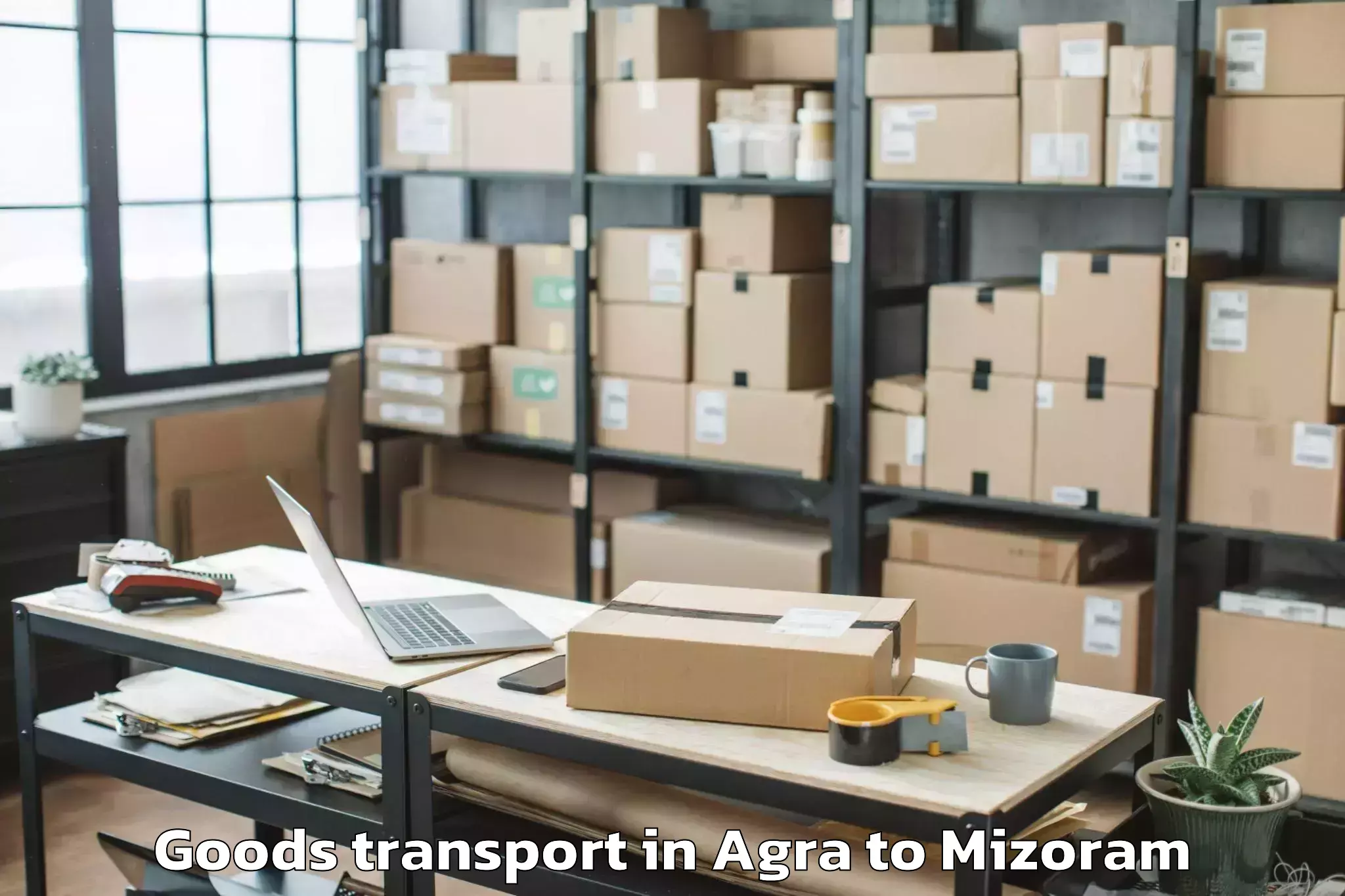 Affordable Agra to Thenzawl Goods Transport